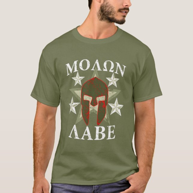 GRUNGE Molon Labe 5 STARS Spartan Helmet T-Shirt (Vorderseite)