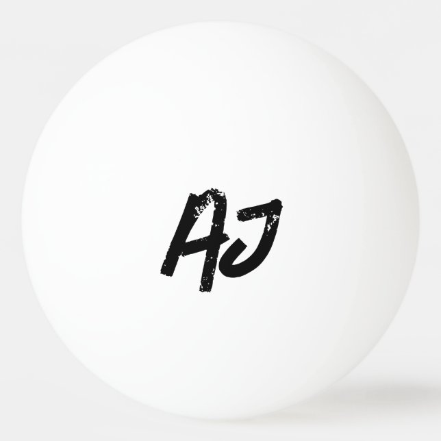 Grunge Monogram Man Tischtennisball (Vorderseite)