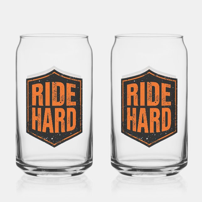 Grunge Motorcycle "Ride Hard" Shield Dosenglas (Vorderseite)
