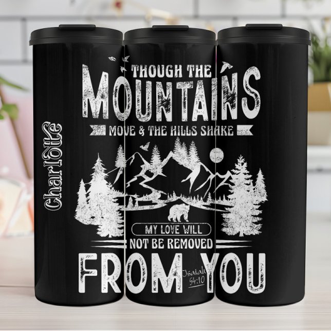 Grunge Mountain Scripture Liebe Design Thermosbecher (Von Creator hochgeladen)