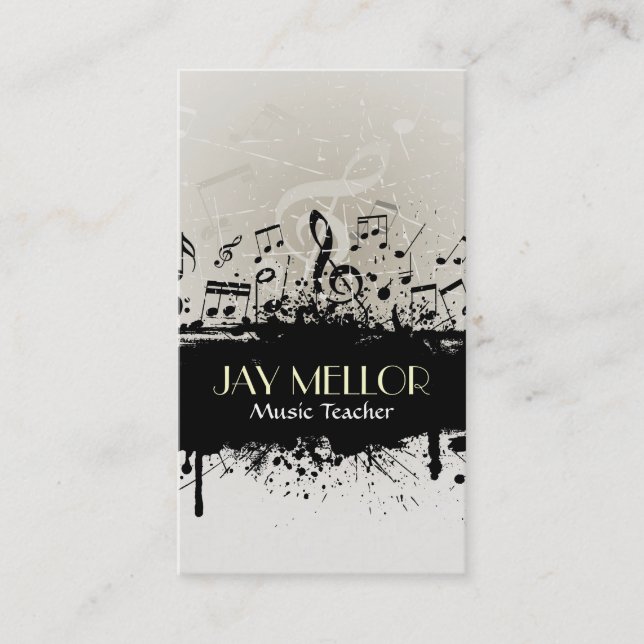 Grunge Music Business Card Visitenkarte (Vorderseite)