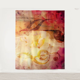 Grunge-Musiknote mit Geige Wandteppich