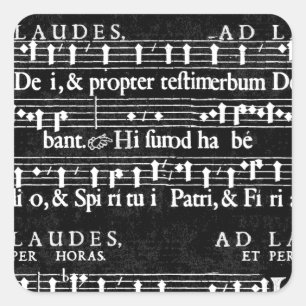 Grunge-Musiknoten Quadratischer Aufkleber