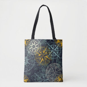 Grunge nautische Rose Wind Kompass vintage vintage Tasche