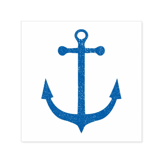 Grunge Navy Blue Nautical Anchor Self Inking Brief Permastempel (Design)