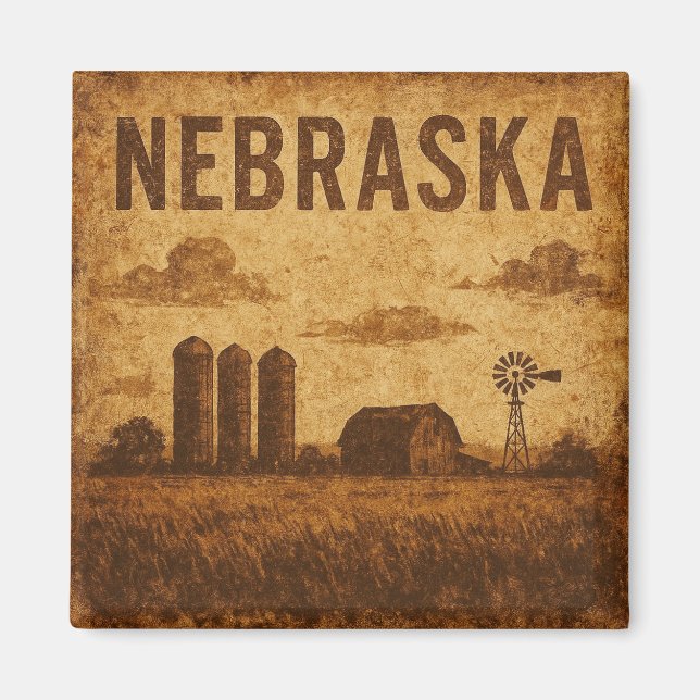 Grunge Nebraska Magnet (Vorne)