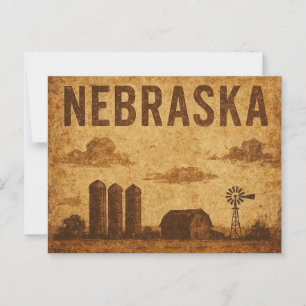 Grunge Nebraska Postkarte
