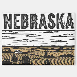 Grunge Nebraska-Postkarte Magnet