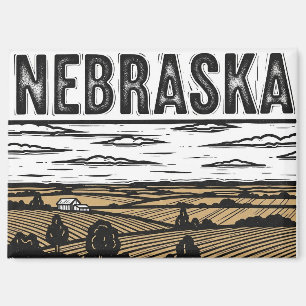Grunge Nebraska-Postkarte Magnet