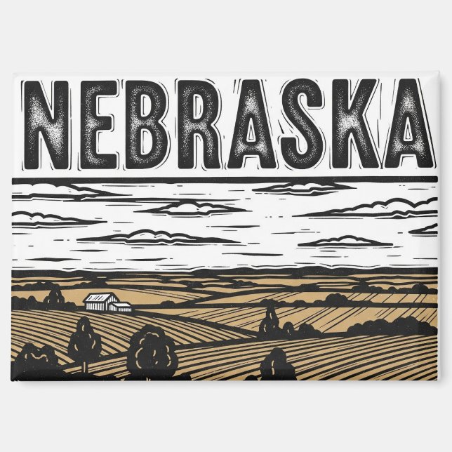 Grunge Nebraska-Postkarte Magnet (Vorderseite)