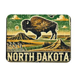 Grunge North Dakota Magnet