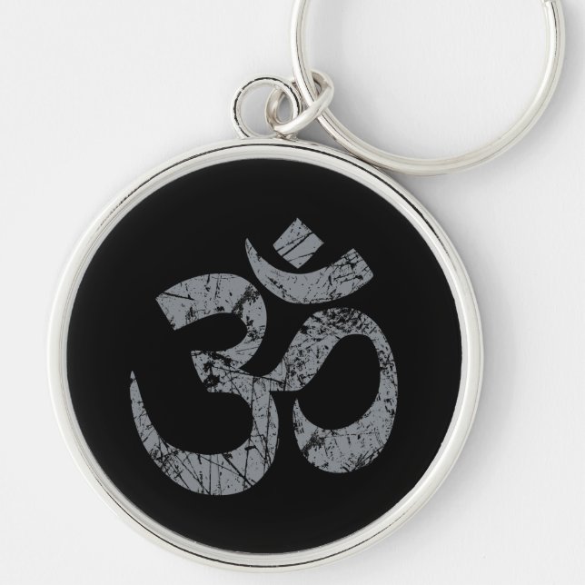 Grunge OM Symbol Spiritualität Yoga Schlüsselanhänger (Vorne)