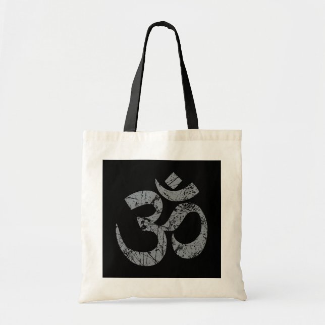 Grunge OM Symbol Spiritualität Yoga Tragetasche (Vorne)