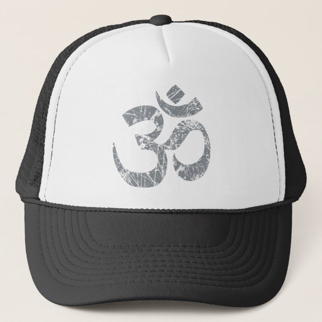 Grunge OM-Symbol-Spiritualität-Yoga Truckerkappe (Vorderseite)