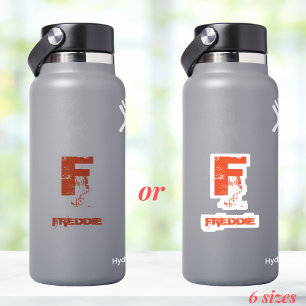 Grunge Orange Name Business Water Flasche Tumbler Aufkleber