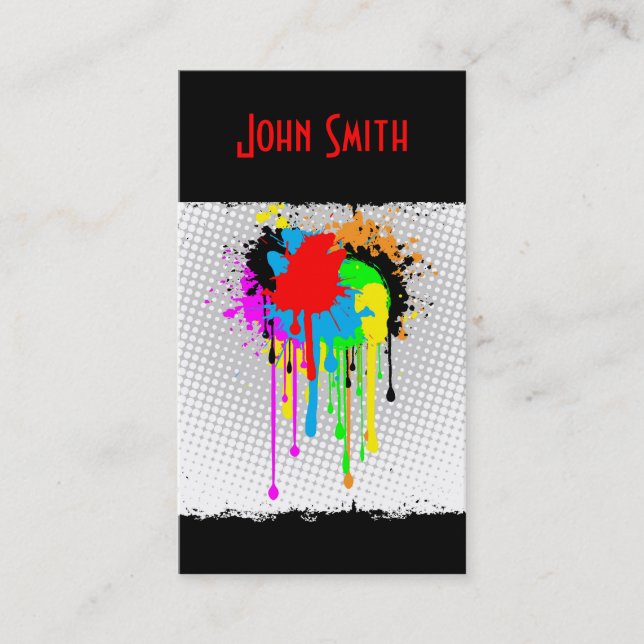 Grunge Paint Spritzer Business Card Visitenkarte (Vorderseite)