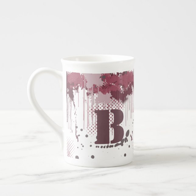 Grunge Paint Spritzer - Port Red - Tasse (Links)