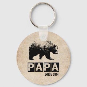 Grunge Papa Bär Jahr des Vaterseins Schlüsselanhän Schlüsselanhänger