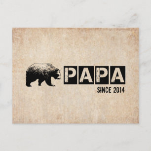 Grunge Papa Bär Seit 2014, Schwarz Postkarte