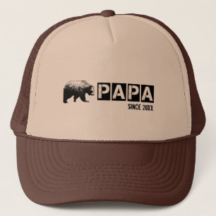 Grunge Papa Bär seit Jahr, Schwarz Truckerkappe