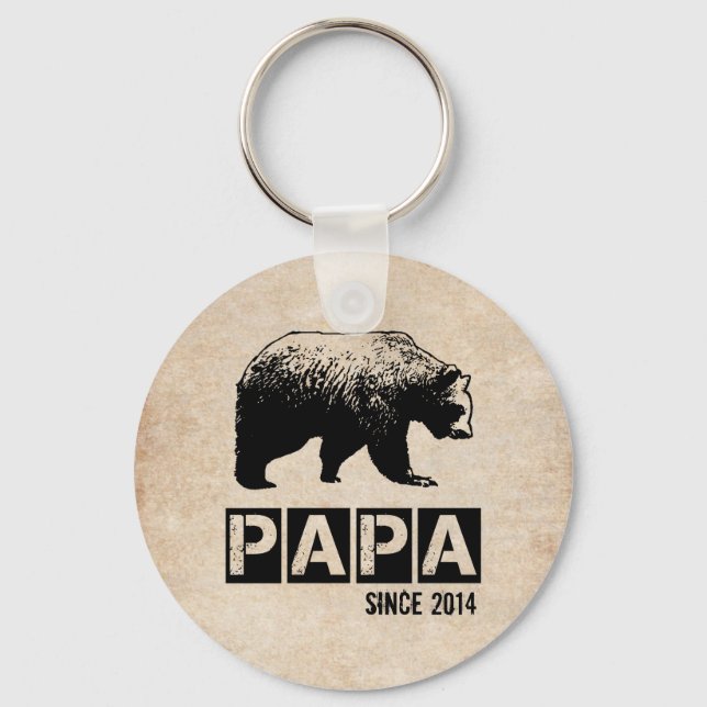 Grunge Papa Bear Jahr des Schlüsselanhängers der V Schlüsselanhänger (Vorderseite)