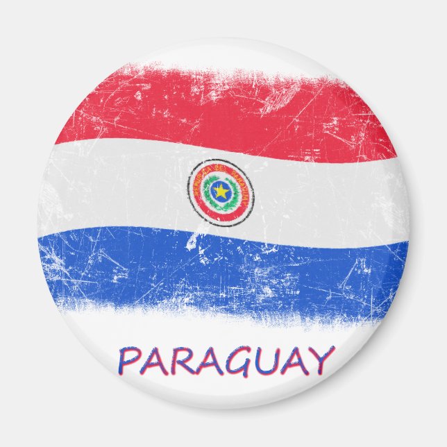 Grunge Paraguay Flag Magnet (Vorne)