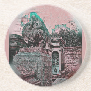 Grunge Paris Grave Sandstein Untersetzer