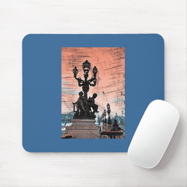 Grunge Parisan Bridge Mousepad (Mit Mouse)