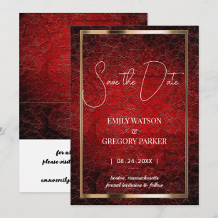 Grunge Patina roter Vintager Hintergrund Save the Date