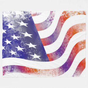 Grunge patriotisch fließende amerikanische Flagge, Fleecedecke