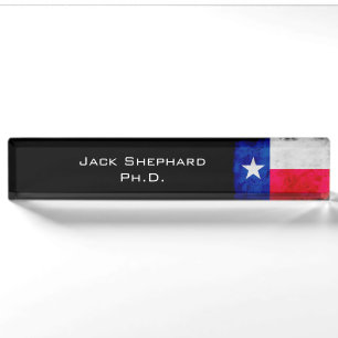 Grunge-patriotische Texas-Staats-Flagge Namensplakette