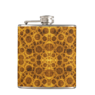 Grunge Pattern Steampunk Gold und Brown Flask Flachmann