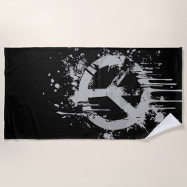 Grunge Peace Symbol – Urban Street Art Design Strandtuch