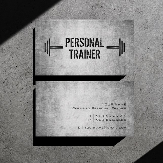 Grunge Personal Trainer Business Card Visitenkarte (Von Creator hochgeladen)