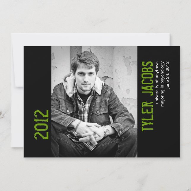 Grunge Photo Graduation Faire-part (Devant)