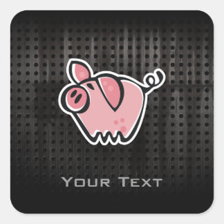 Grunge Pig Quadratischer Aufkleber