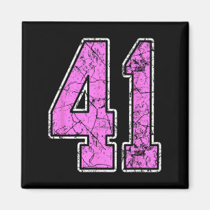 Grunge Pink und Pink Number 41 Trikot Spieler Unif Magnet