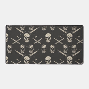 Grunge Pirate Skulls Pattern Schreibtischunterlage