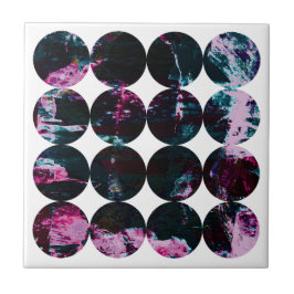 Grunge Polka Dot Pink Noir Circle Black Abstract. Fliese
