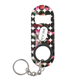 Grunge polka dots Black Red White Abstract. Mini Flaschenöffner