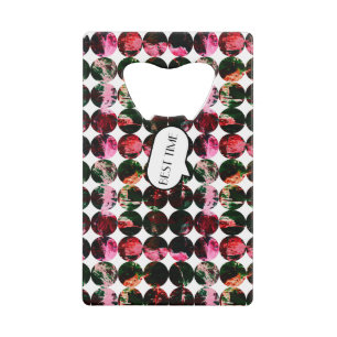Grunge Polka Dots Schwarz Rot Weiß Abstract. Geldbeutel Flaschenöffner