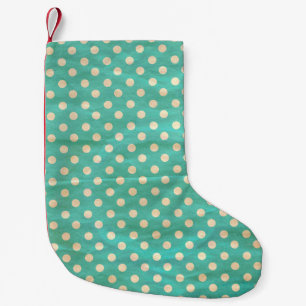 Grunge Polka Punkte nahtloses Muster Kleiner Weihnachtsstrumpf