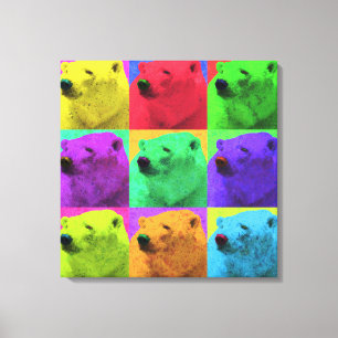Grunge-Pop-Kunst Popart polarer Bärn-Nahaufnahme Leinwanddruck