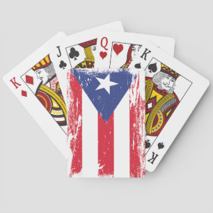 Grunge Puerto Rico Flag Spielkarten