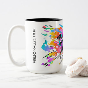 GRUNGE PUNK SPLATTER ART ZWEIFARBIGE TASSE