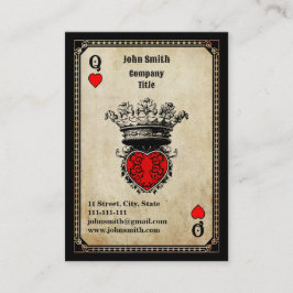 Grunge Queen of Hearts Visitenkarte