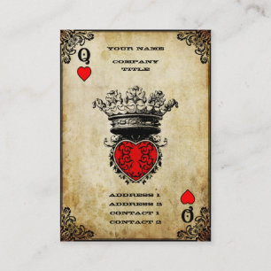 Grunge Queen of Hearts Visitenkarte
