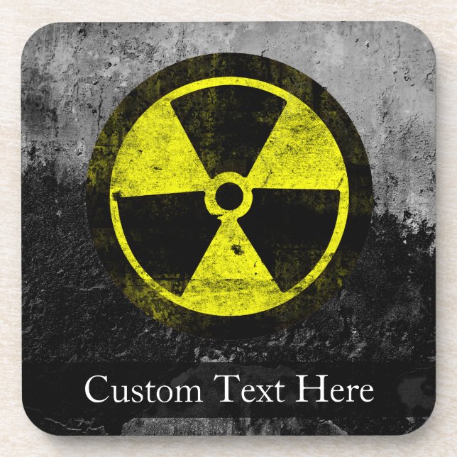 Grunge Radioactive Symbol Getränkeuntersetzer (Vorderseite)