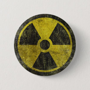 Grunge Radioaktives Symbol Button