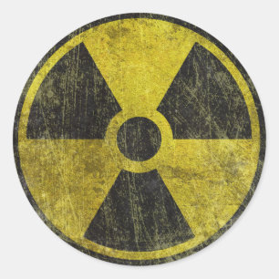 Grunge Radioaktives Symbol Runder Aufkleber
